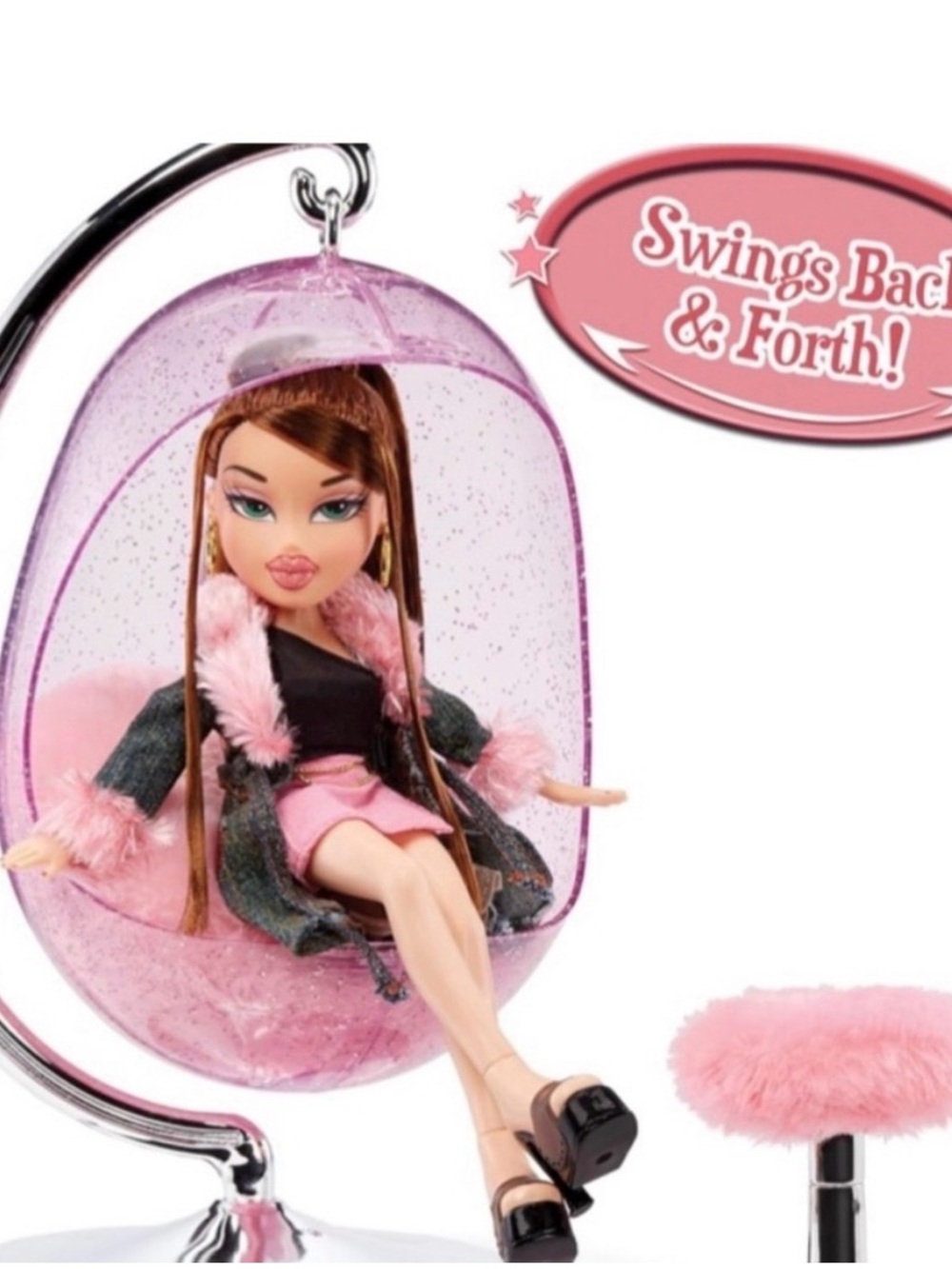Bratz Funky Fashion Furniture Retro Swing Chair NIB MGA Doll Furniture Pink - Picture 4 of 8